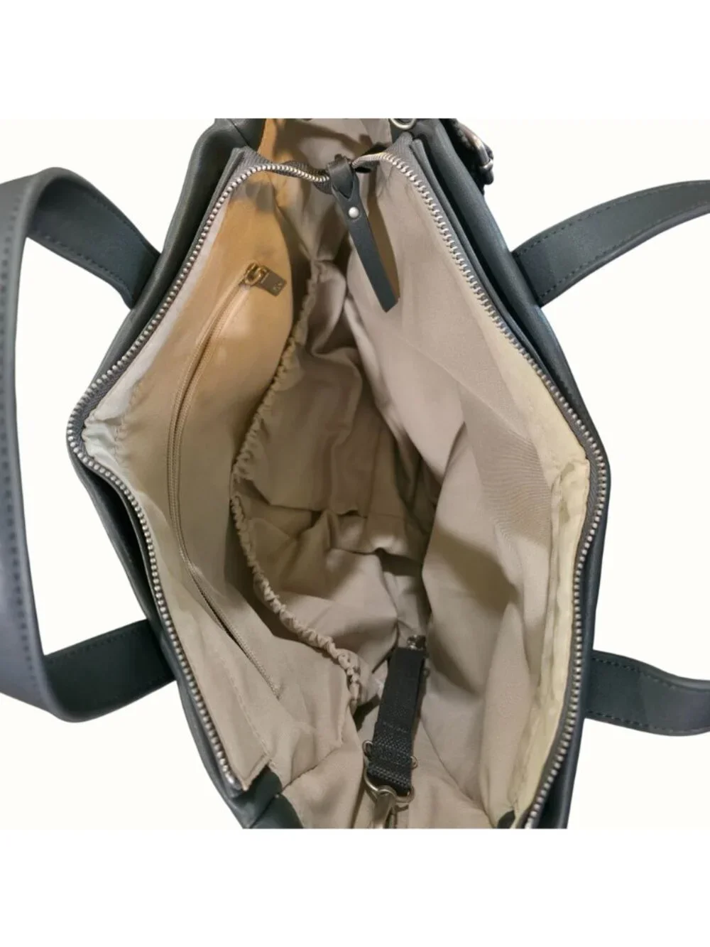 Skip Hop Greenwich Simply Chic Black Vegan Leather Diaper Baby Bag Travel Tote